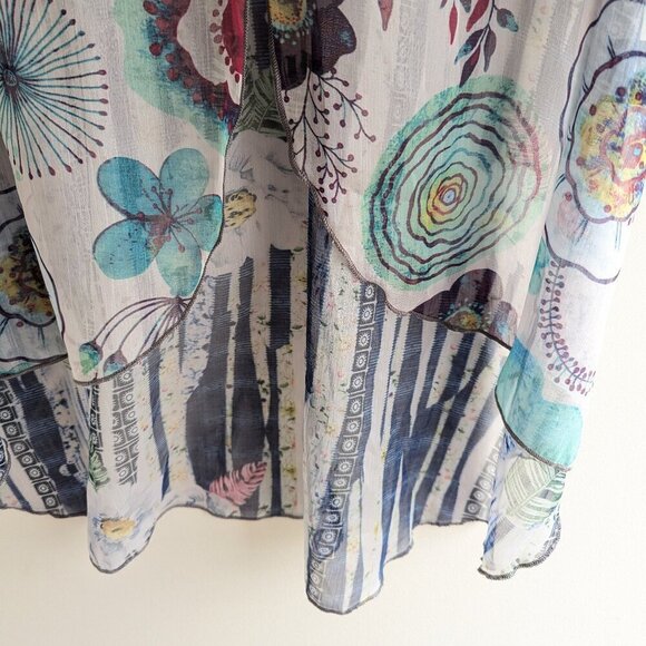 Minkas sheer long button up tunic - Picture 8 of 9